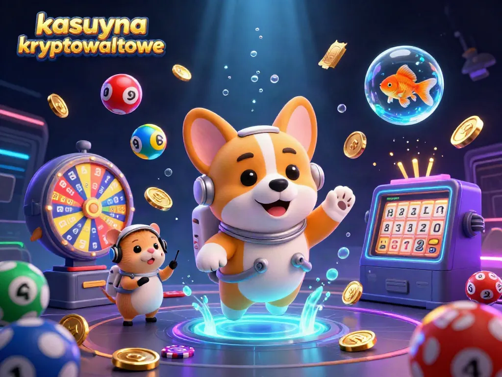 Engage in kasyna kryptowalutowe activities with a vibrant space casino featuring animated characters.