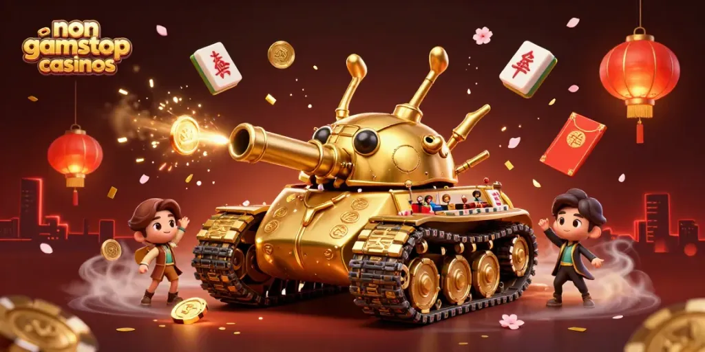 Experience the thrill of non gamstop casinos with our vibrant 3D illustration of a unique casino tank.