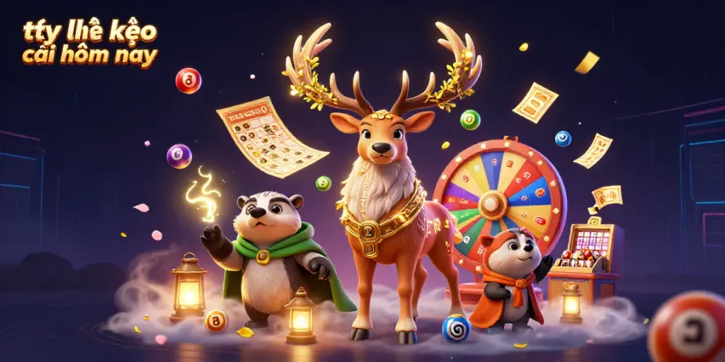 Engaging scene representing tỷ lệ kèo nhà cái hôm nay with vibrant game elements and mythical characters.