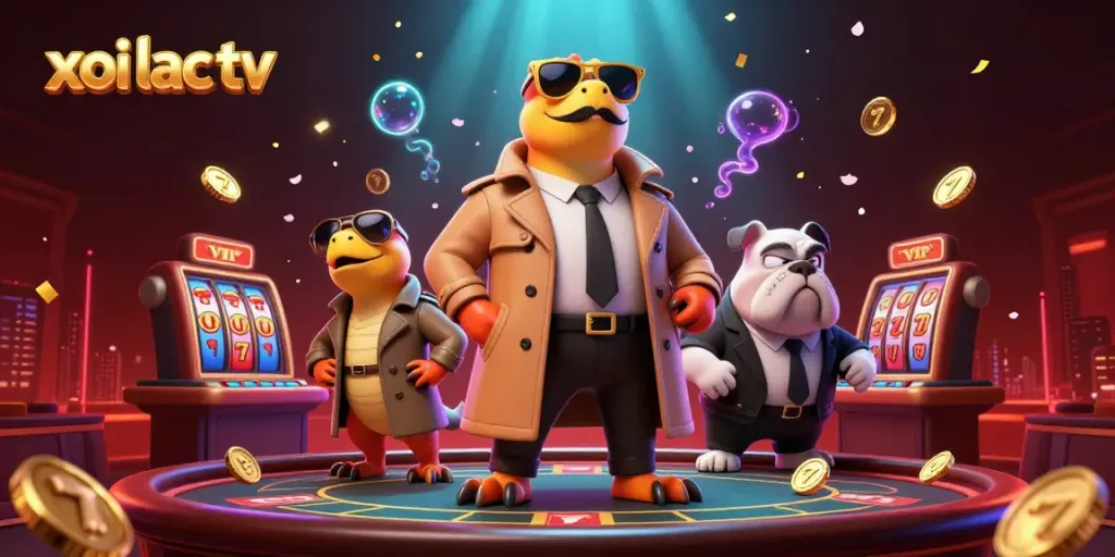 Experience thrilling moments with xoi lac tv as raptors in a casino scene.