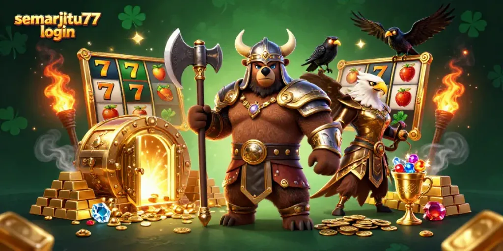 Gambarkan proses login semarjitu77 dengan keseruan slot dan simbol keberuntungan.