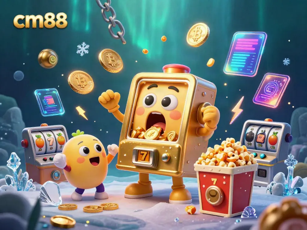 Celebrate winning moments with the cm88 slot machine hitting its jackpot amidst cheering companions.