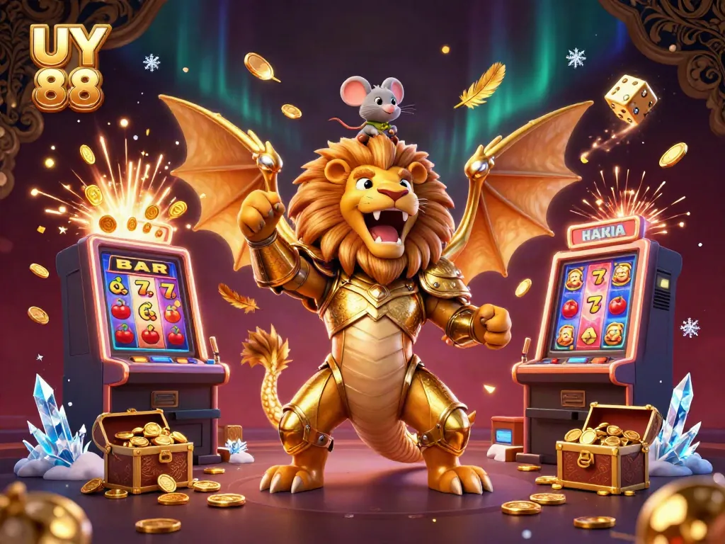 Experience UY 88's thrilling jackpots in a vibrant 3D casino scene!