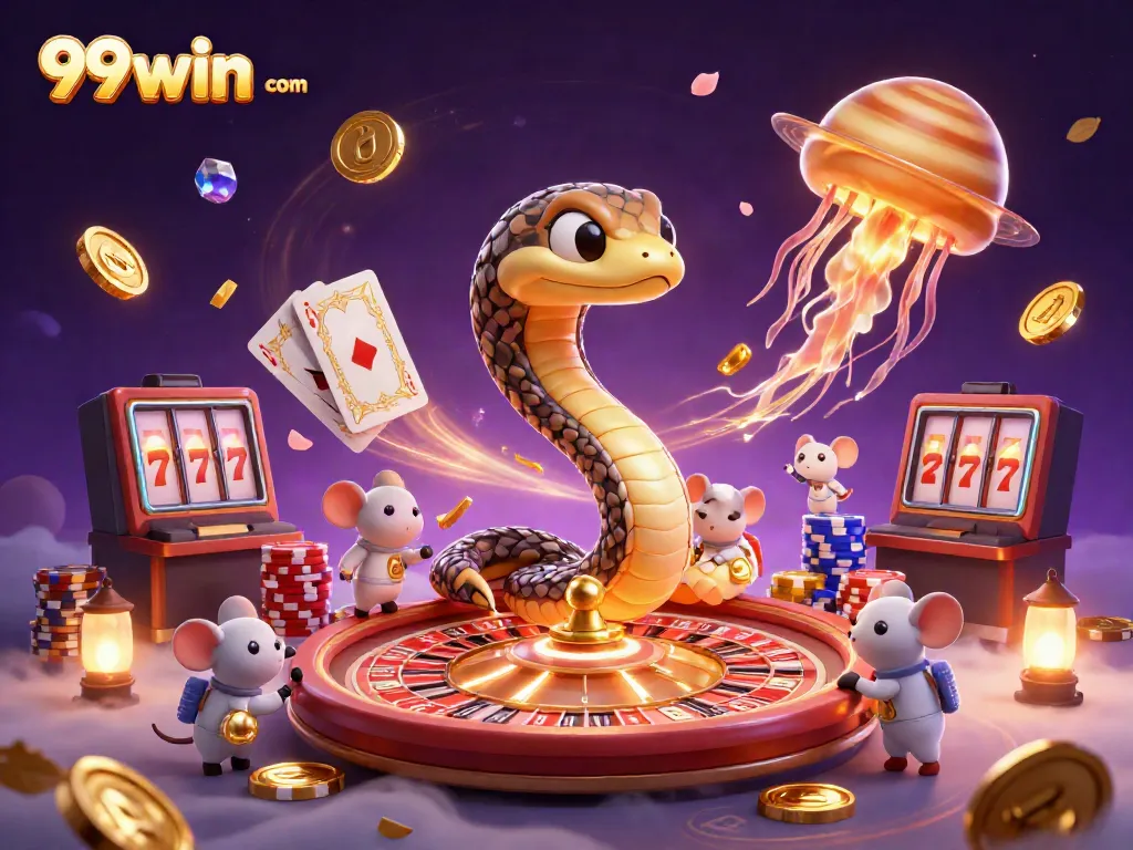 Experience the thrill of betting at 99win com with cosmic characters in a stunning digital casino.
