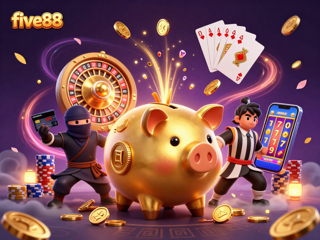 five88 captures thrilling casino action with vibrant 3D characters engaging in classic gaming elements