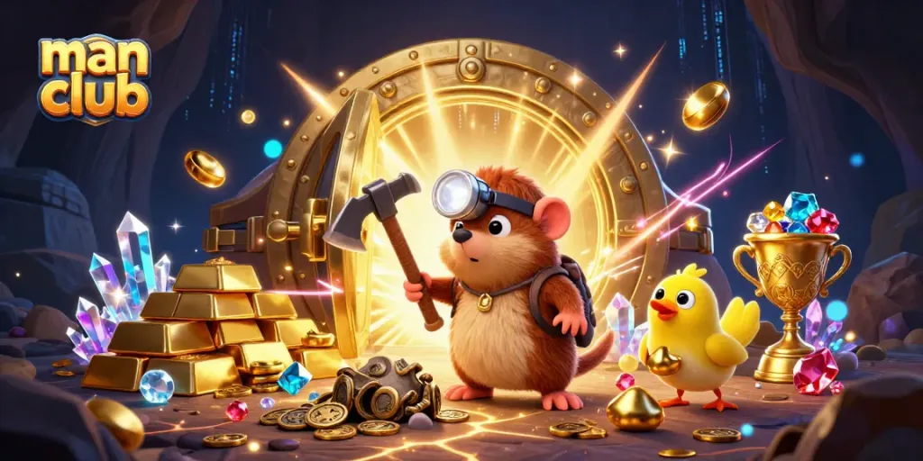 Experience thrilling adventures at man club with a treasure hunter mole in a dazzling 3D casino world.