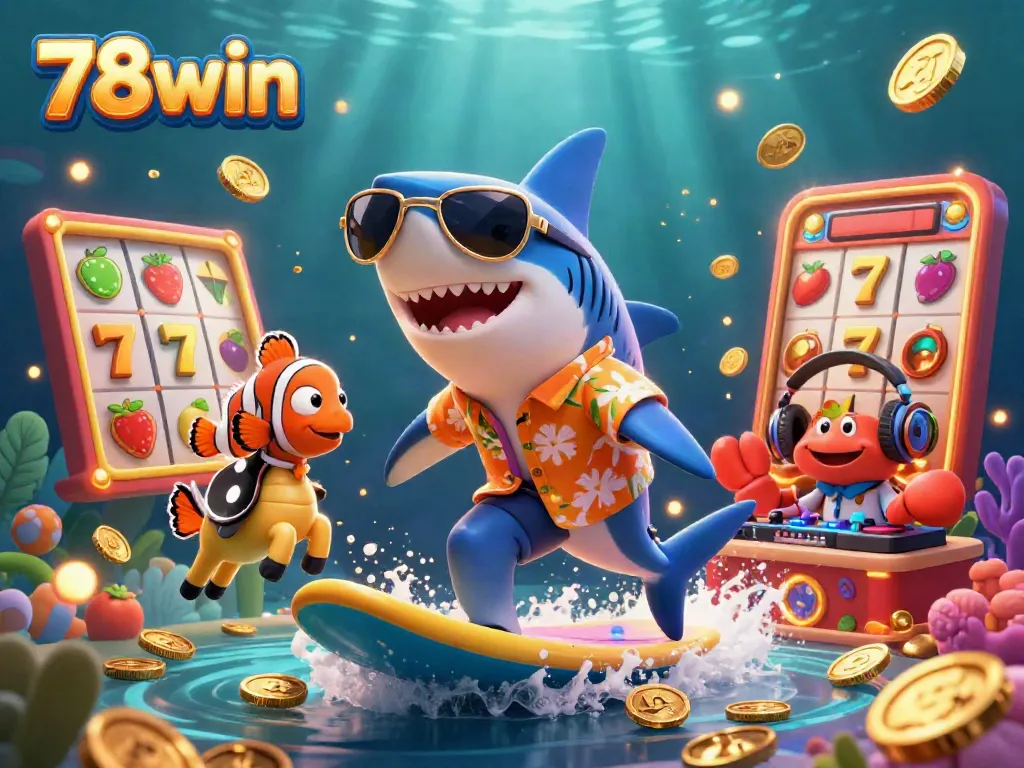 Experience the thrilling 78win slot action with vibrant characters and gaming elements in a stunning 3D illustration.