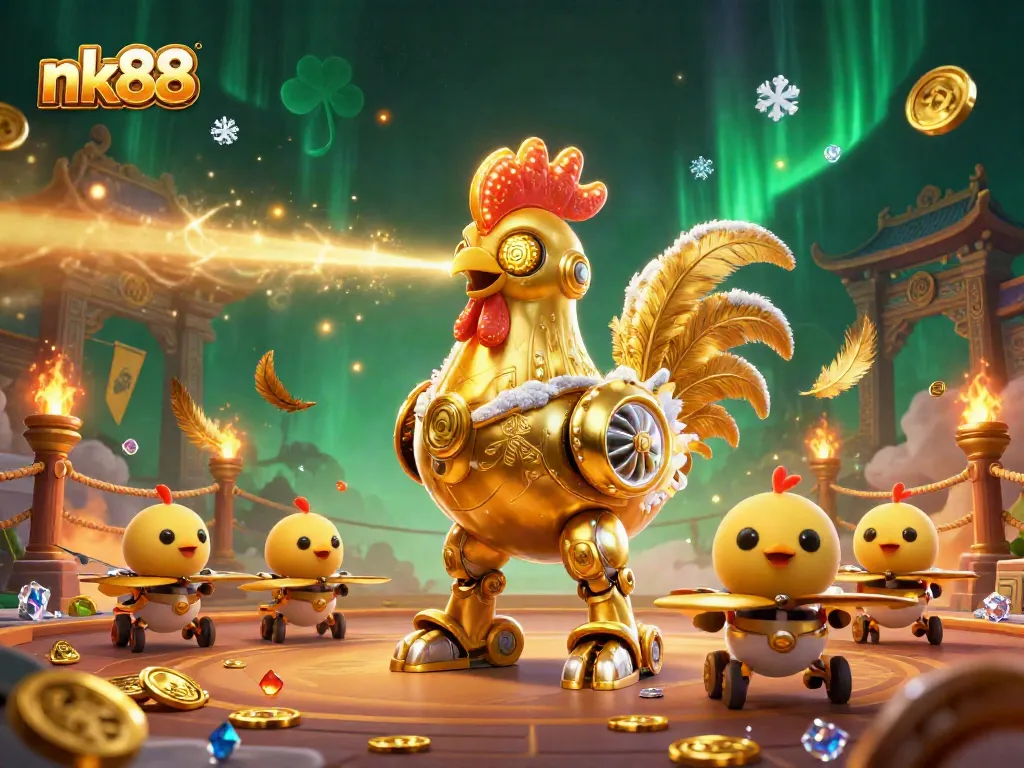 Engage in thrilling gaming adventures with nk88's vibrant casino-style illustration rich in details.