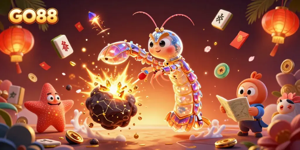 Engage in exciting gaming adventures at GO88 featuring vibrant characters and dynamic casino elements.