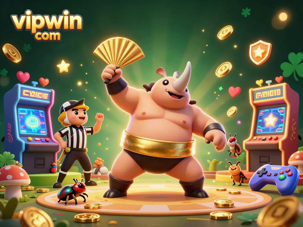 Experience thrilling gameplay at vipwin com with our cartoon casino scene full of action and vibrant colors.