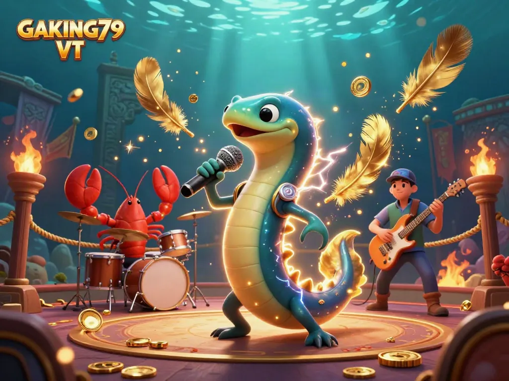 Experience thrilling entertainment with GAKING79 VT through a dynamic underwater casino scene featuring animated characters and vibrant betting elements.