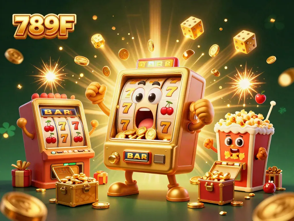 Enjoy the jackpot excitement at 789F with colorful slot machine antics and dynamic casino elements.