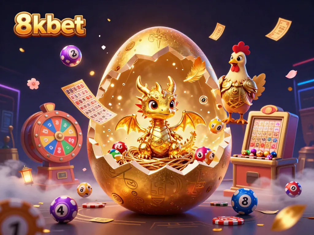 Engage with dynamic 8kbet gaming visuals featuring a golden dragon and poker chips