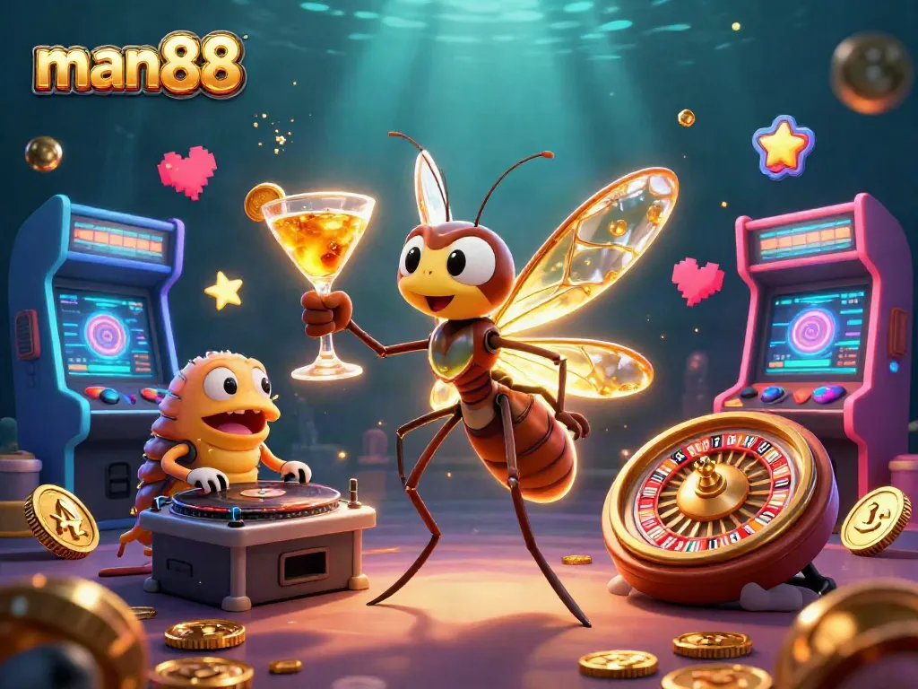 Engage with man88 and spin golden roulette alongside animated casino mascots.