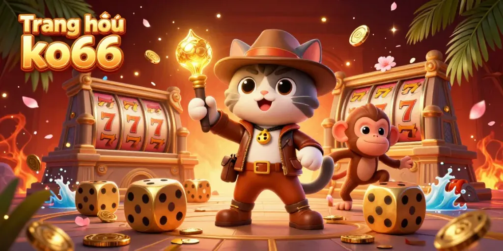 Engage with the thriving Trang chủ ko66, where a daring cat archaeologist and monkey partner uncover golden casino treasures amid vibrant elements.