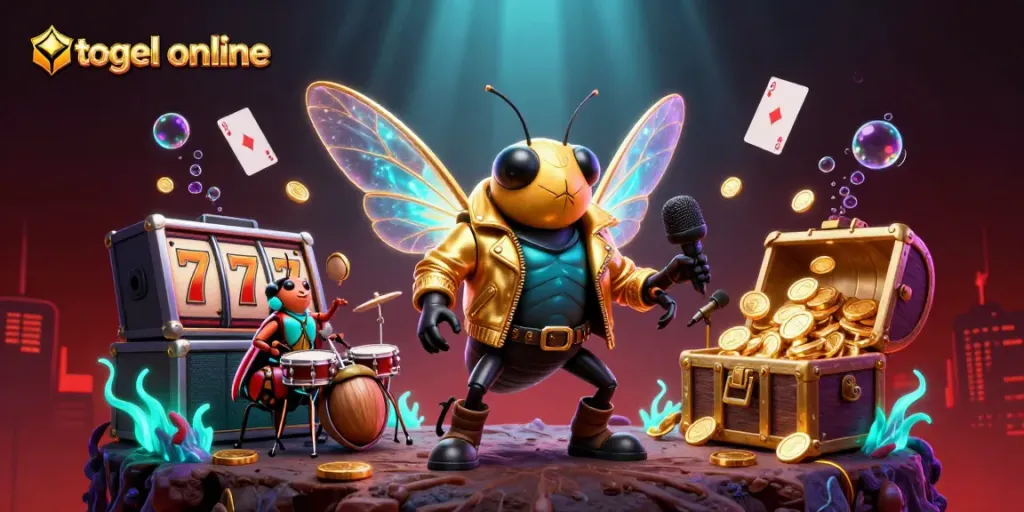 Menikmati togel online dengan suasana ceria dari cicada rock star dan elemen perjudian lainnya.