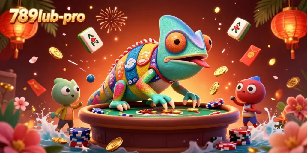 Engage with thrilling games at 789lub-pro's vibrant casino scene, featuring rich imagery and animated gaming elements.