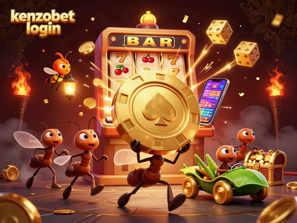 Experience exciting wins with kenzobet login through a 3D illustration of a casino heist adventure.