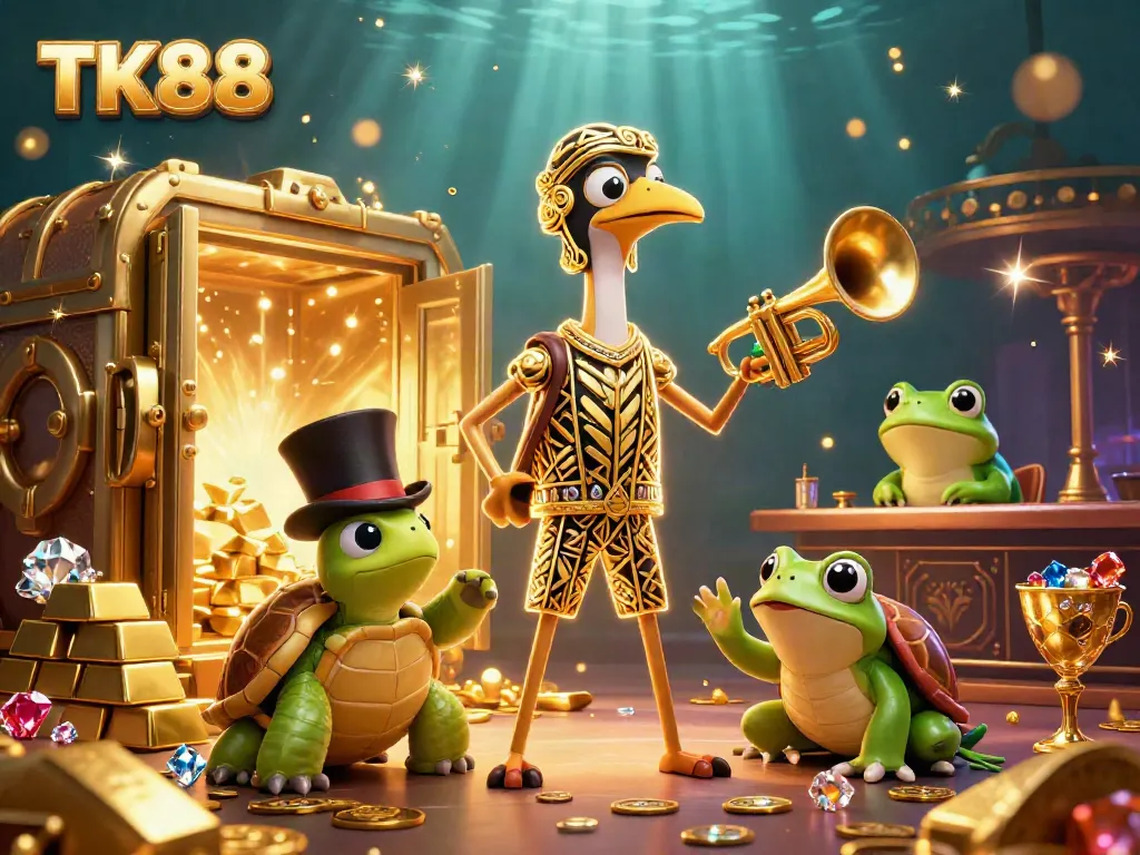 Experience the thrill of TK88 gaming with rich 3D characters and glittering casino elements.
