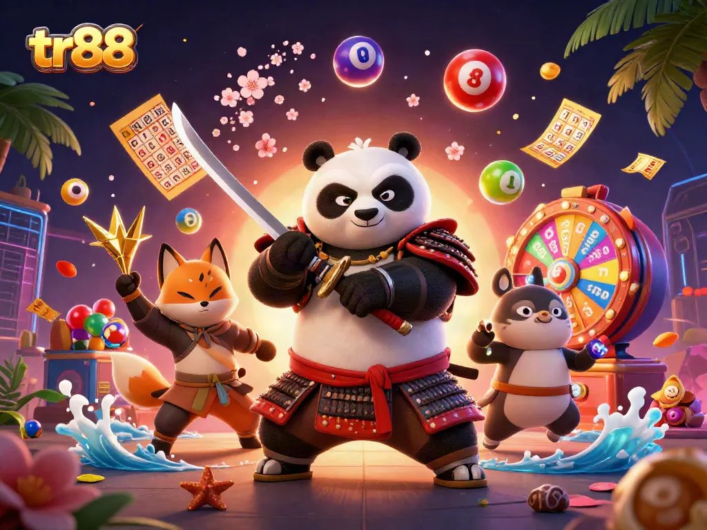 Experience thrilling gaming adventures with tr88 in this vibrant casino-themed illustration.