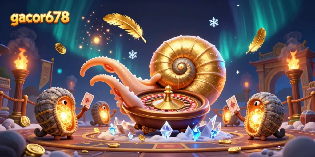 Experience thrilling gameplay with gacor678 in this vibrant 3D casino illustration.